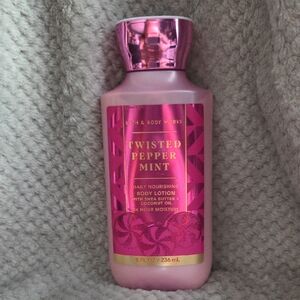 Bath & Body Works Twisted Peppermint Body Lotion - Pink and Gold